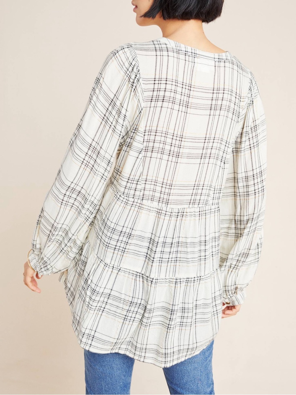 Anthropologie Darlene Plaid Peasant Blouse XL - Picture 12 of 12